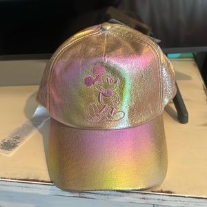 Disney Parks 50th Anniversary Earidescent Pink Mickey Mouse Baseball Cap NWT